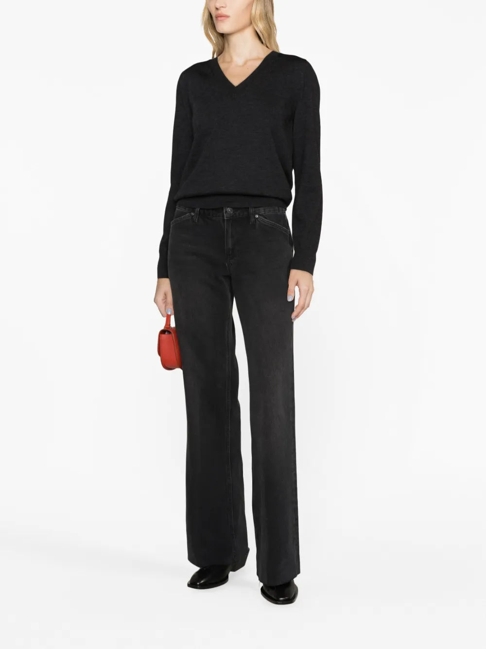 Sonja Distressed Wide-Leg Jeans