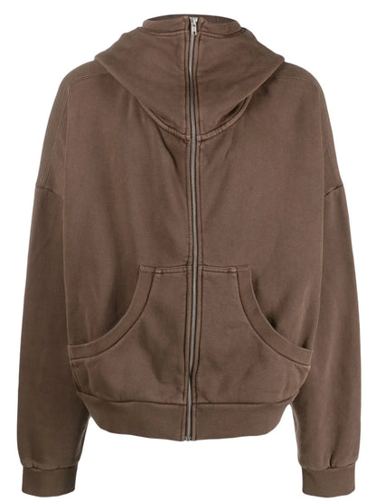 High-Neck Zip-Fastening Hoodie