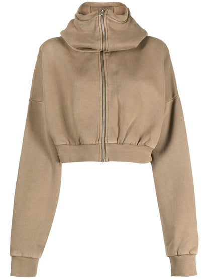 Stand-Up Collar Zip-Up Hoodie