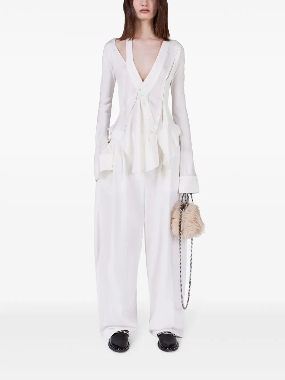Ruffled Asymmetric Shirt
