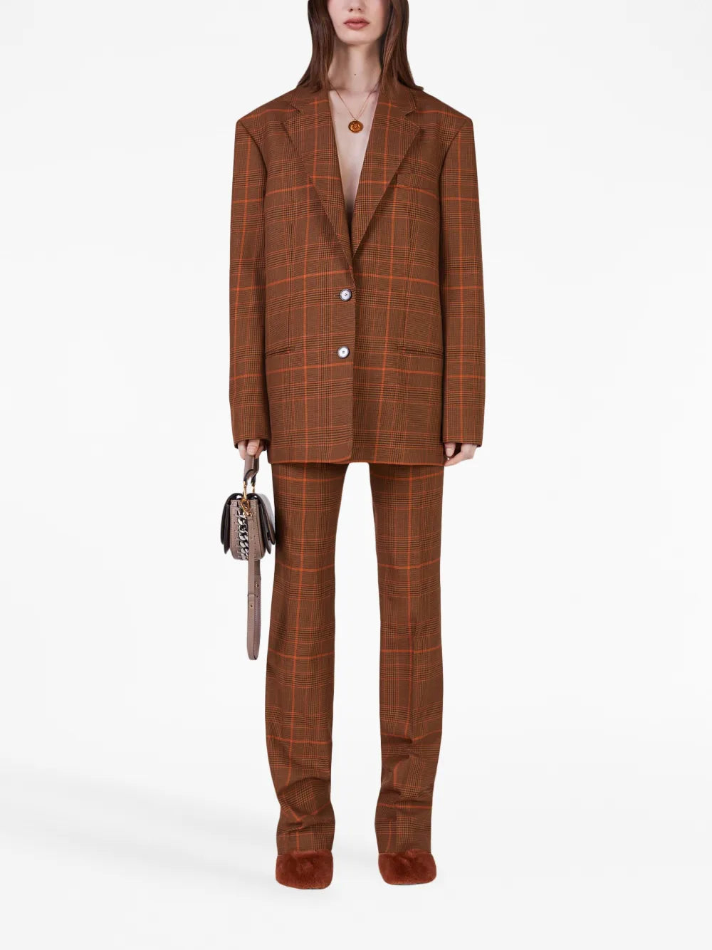 Prince-Of-Wales Slim-Cut Trousers