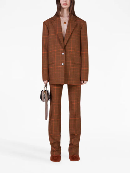 Prince-Of-Wales Slim-Cut Trousers