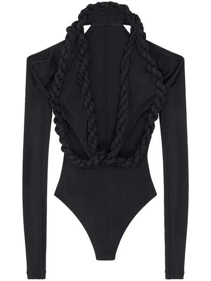 Cut-Out Braided Bodysuit