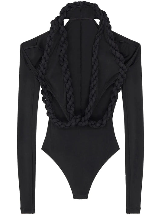 Cut-Out Braided Bodysuit
