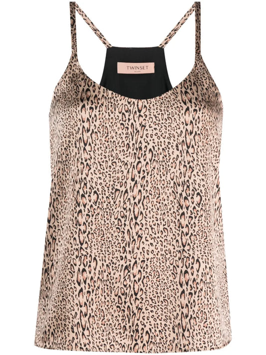 Leopard-Print Sleeveless Tank Top
