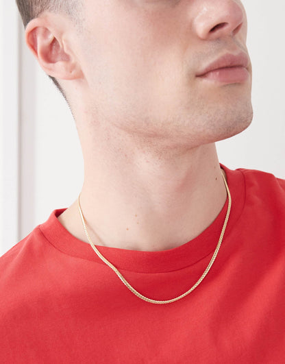 Thin Herringbone Chain Necklace