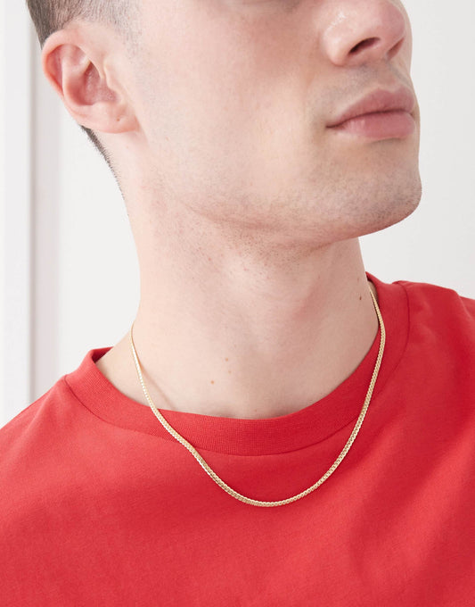 Thin Herringbone Chain Necklace