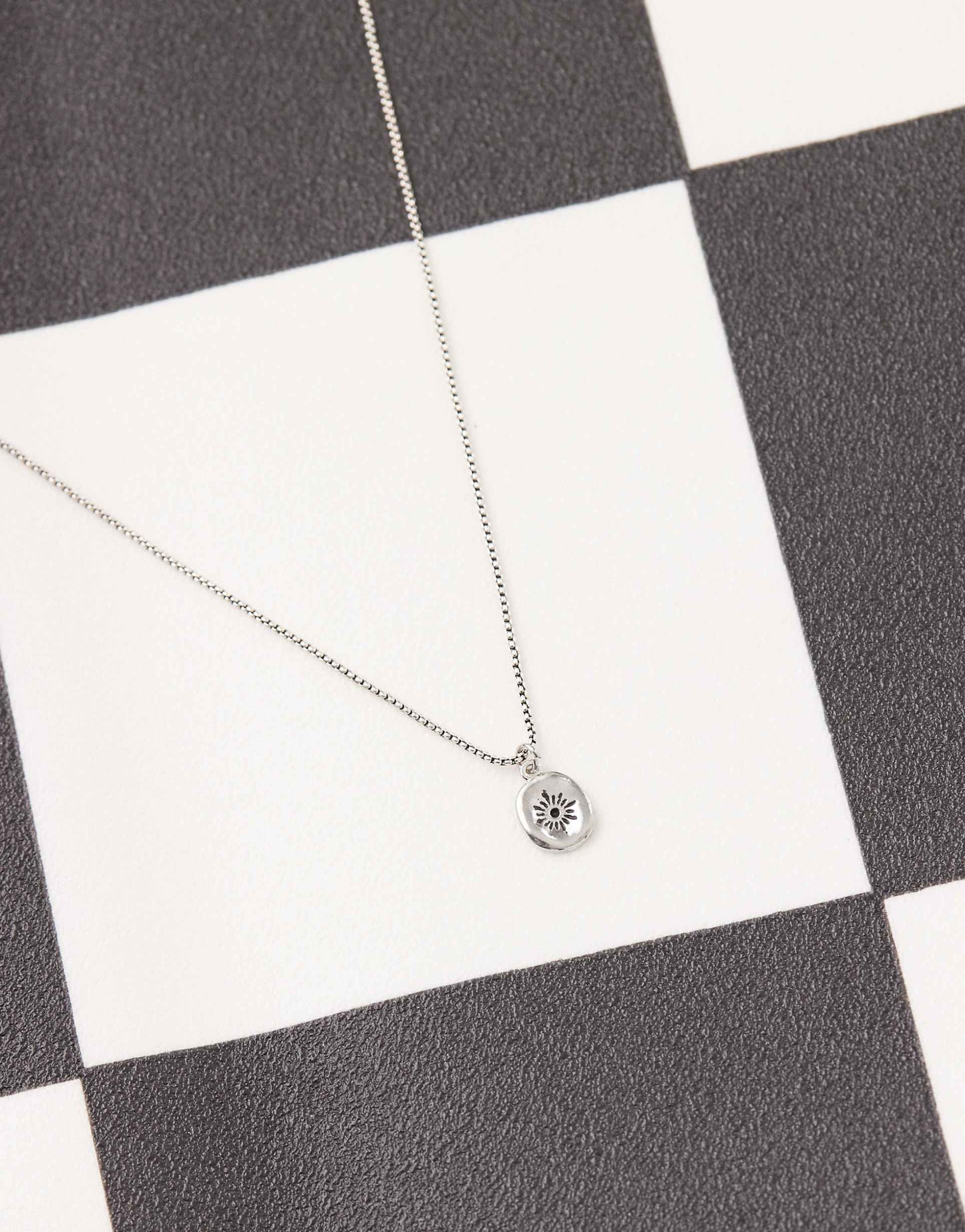 Chain Necklace With Engraved Coin Pendant