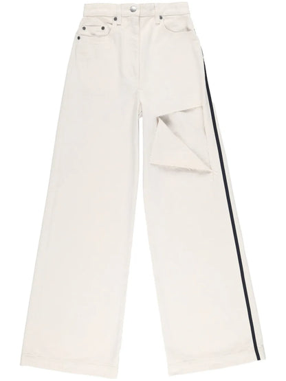 Ripped Straight-Leg Jeans