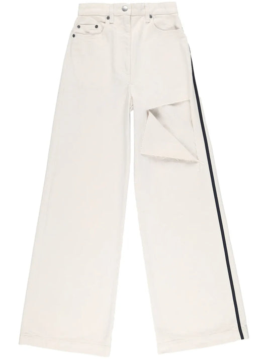 Ripped Straight-Leg Jeans