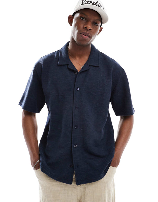Short Sleeve Jersey Textured Shirt