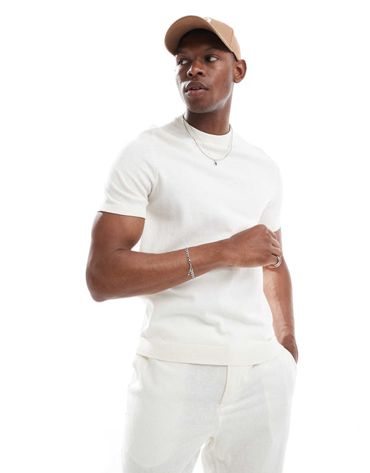Knitted Crew Neck T-Shirt
