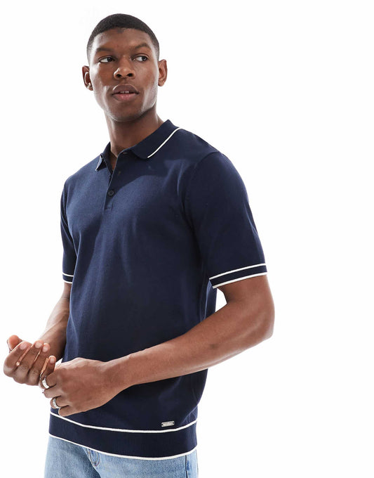 Short Sleeve Knitted Polo Shirt