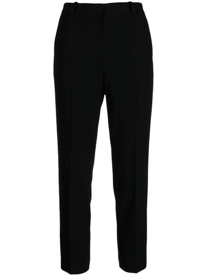 Treeca Crepe Cropped-Leg Trousers