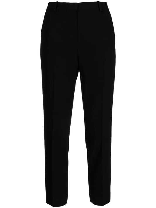Treeca Crepe Cropped-Leg Trousers
