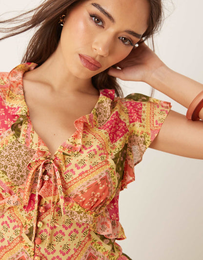 Marigold Ruffle Detail Top Co-Ord