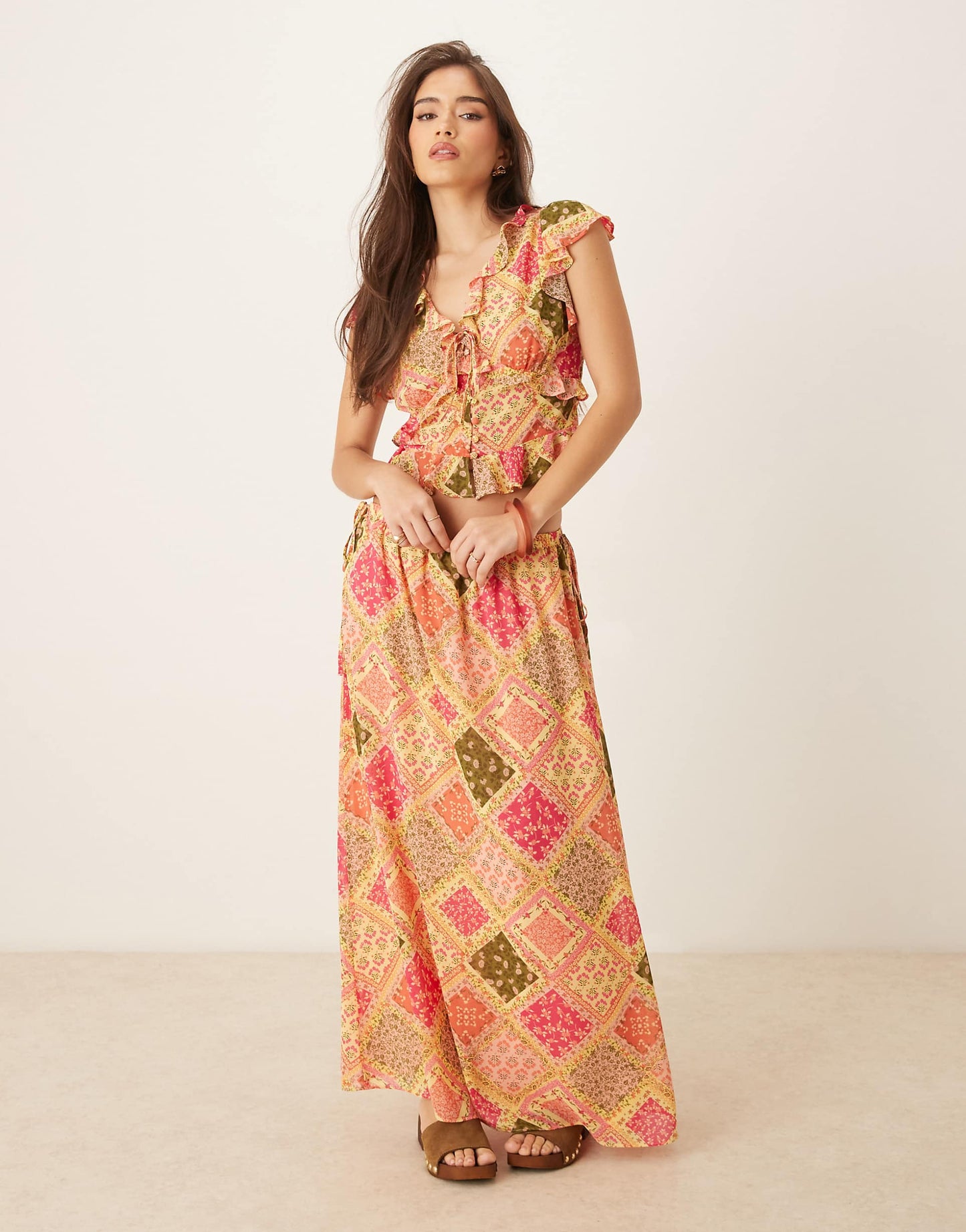 Marigold Ruffle Detail Top Co-Ord