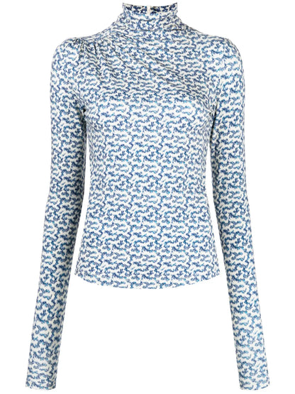 Graphic-Print Long-Sleeve Top