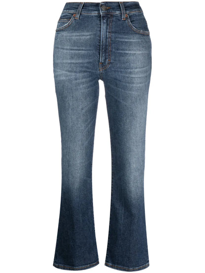 Mid-Rise Cotton-Lyocell Cropped Jeans