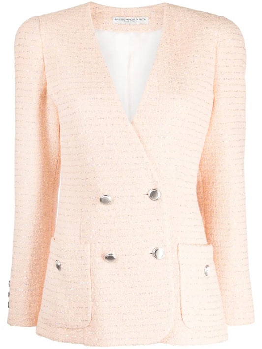 Sequin-Embellished Tweed Blazer