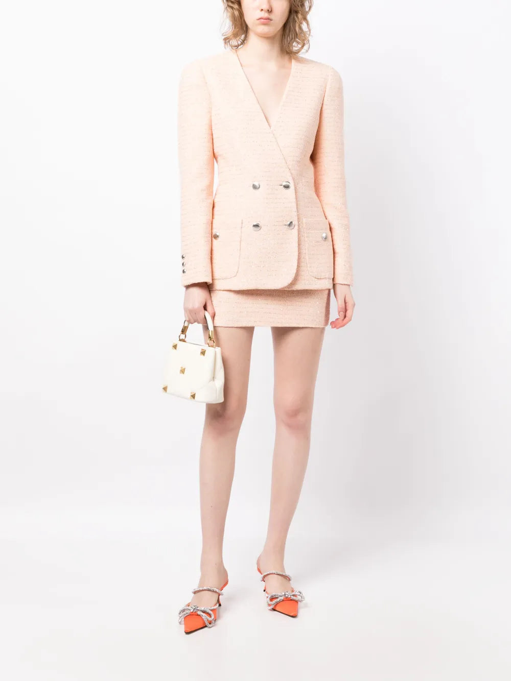 Sequin-Embellished Tweed Miniskirt