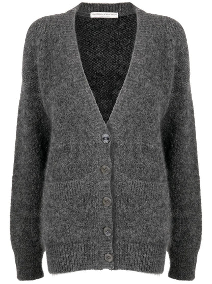 Bear-Intarsia Knitted Cardigan