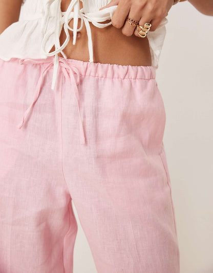 Pull On Soft Touch Linen Trouser