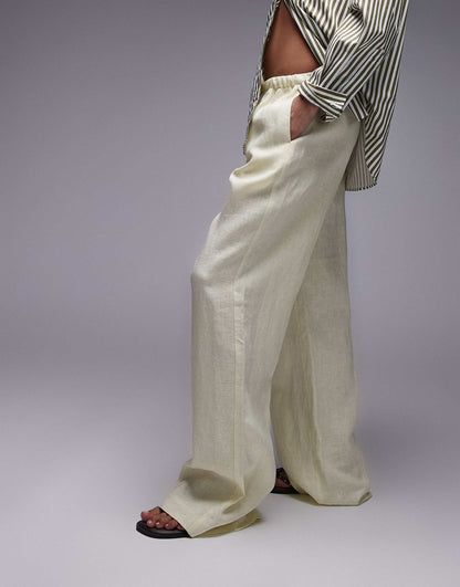 Pull On Linen Trouser