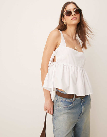 Tie Side Babydoll Tank Top
