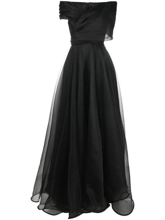 V-Neck Ruched Maxi Dress