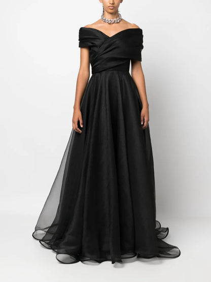 V-Neck Ruched Maxi Dress