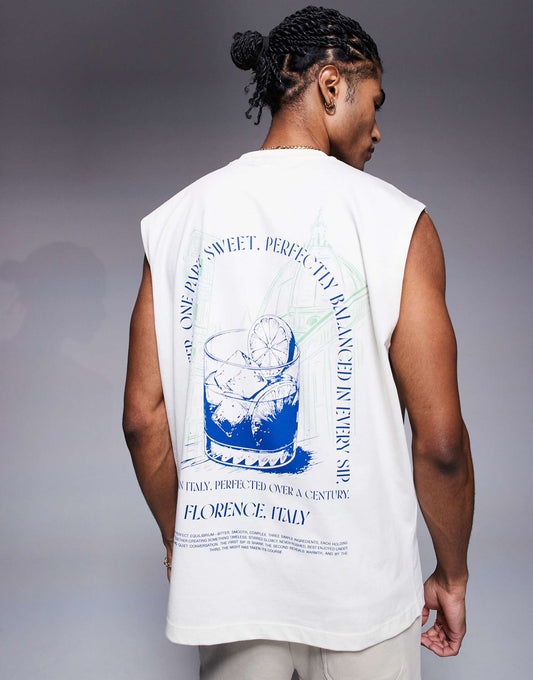 Boxy Oversized Tank With Back Print