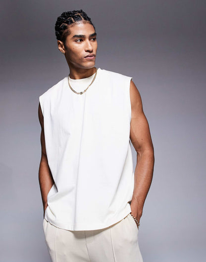 Boxy Oversized Tank With Back Print