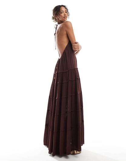Low Back Tiered Maxi Dress