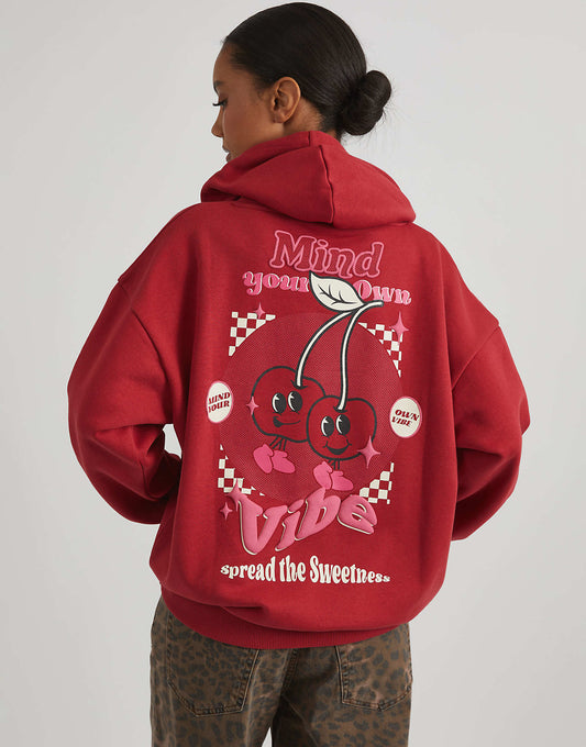 London Mind Your Own Vibe Cherry Hoodie