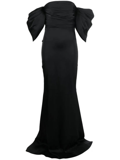 Off-Shoulder Ruched Maxi Dress