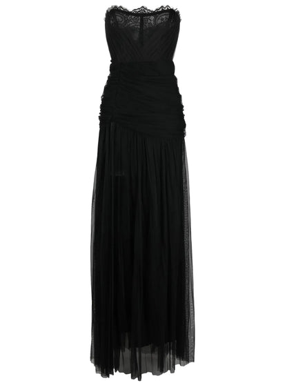 Corset-Style Draped Maxi Dress