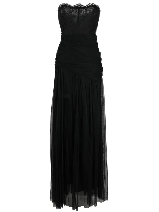 Corset-Style Draped Maxi Dress