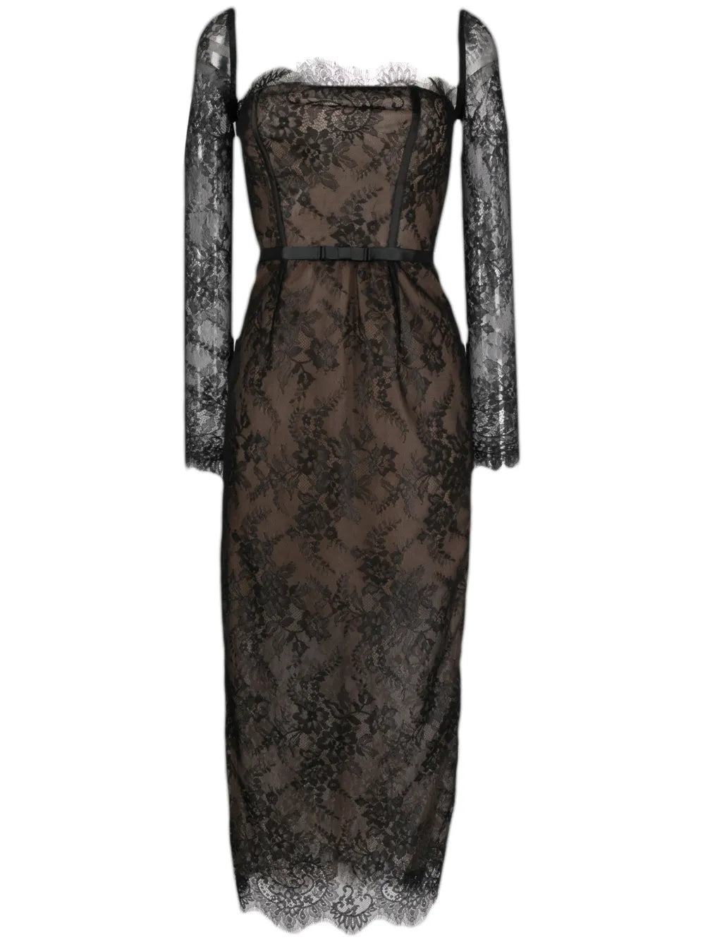 Floral-Lace Midi Dress