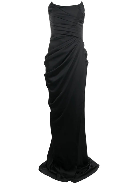 Ruched Corset-Style Strapless Dress