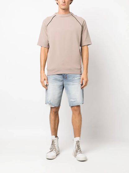 Raglan-Sleeves Cotton-Blend T-Shirt