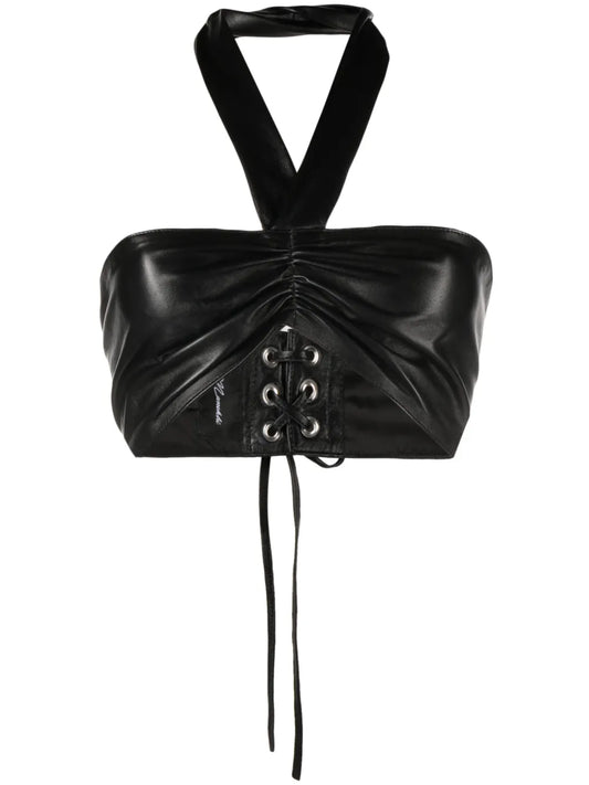 Halterneck Leather Top
