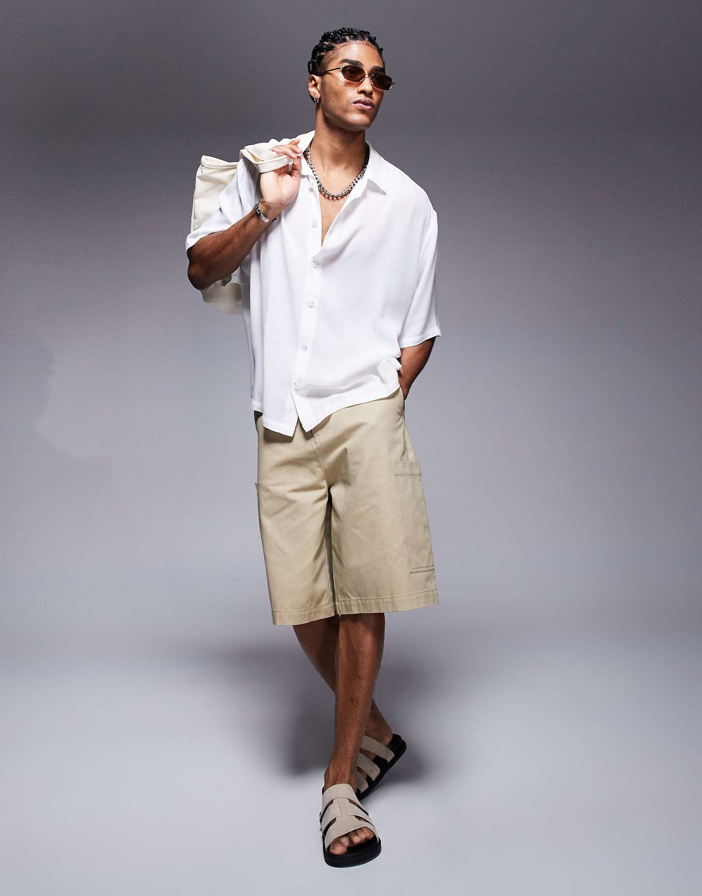 Oversized Short Sleeve Sheer Shirt