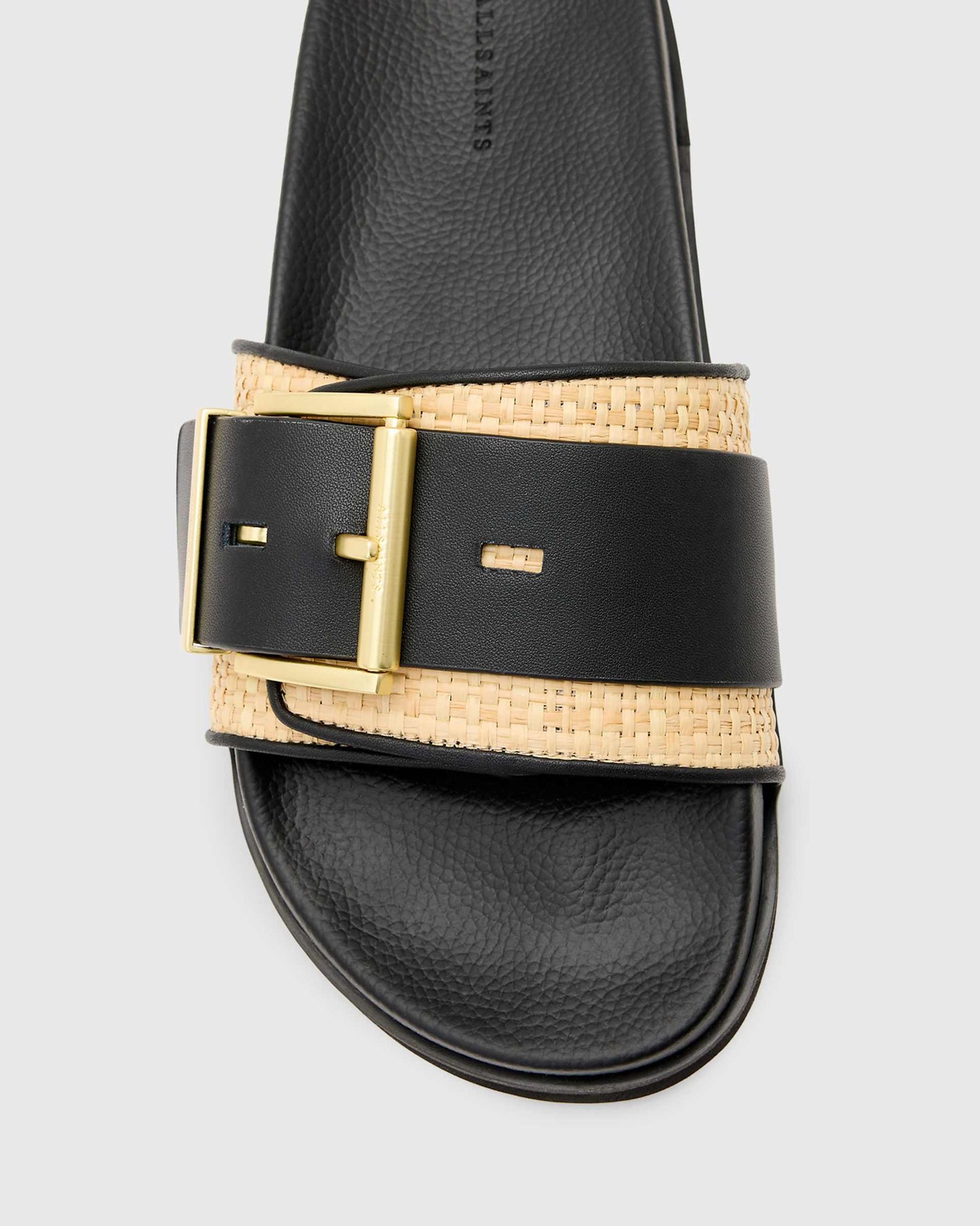 Ellie Raffia Leather Sliders