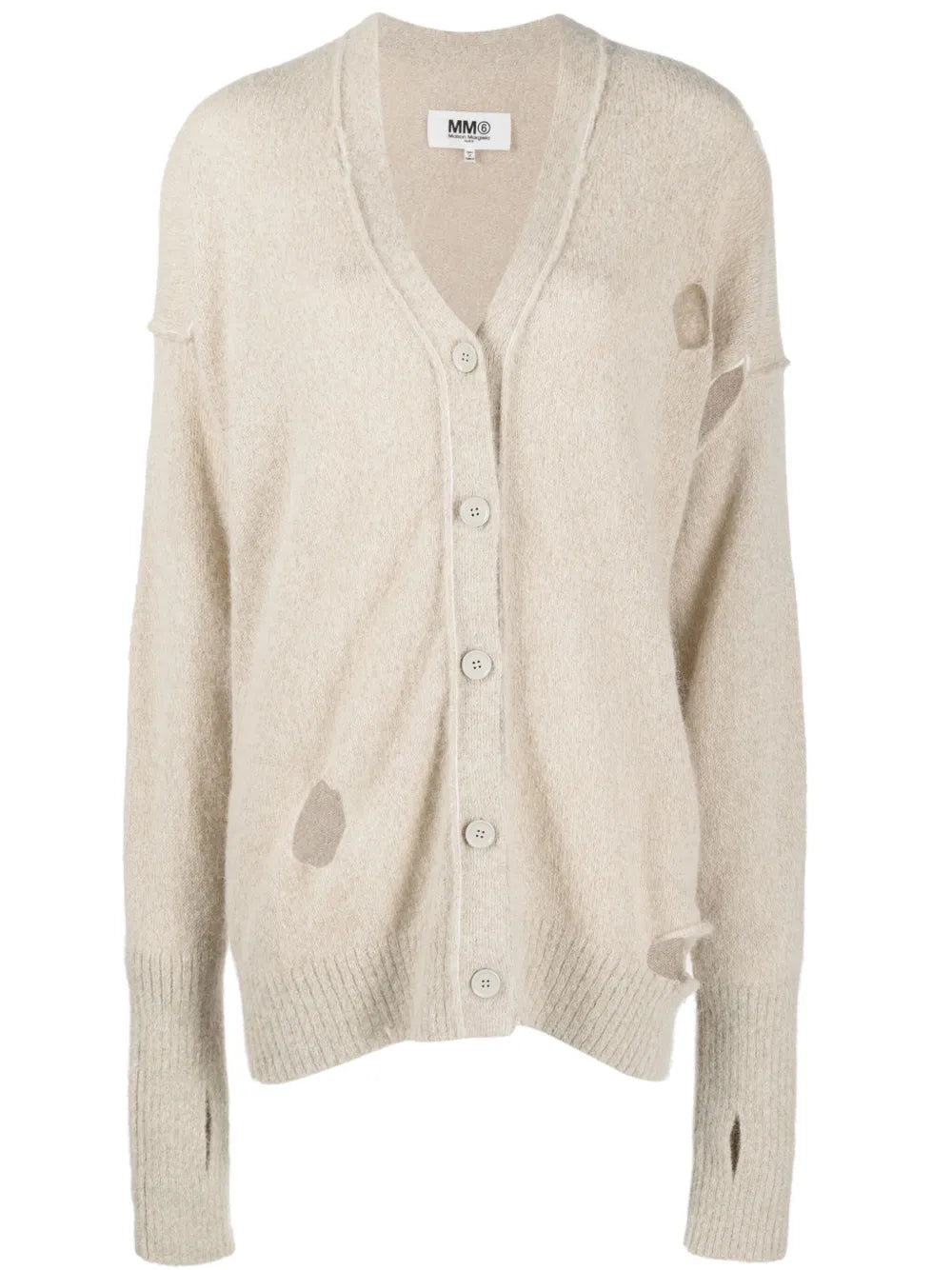Distressed V-Neck Cardigan