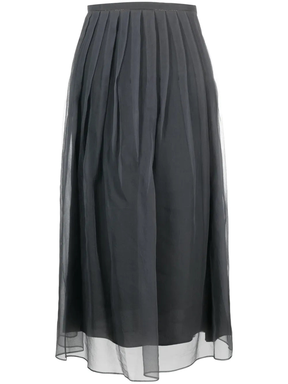 Pleated Chiffon Midi Skirt