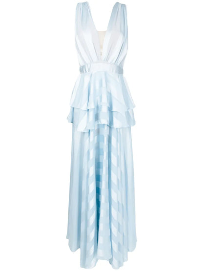 Mariah Stripe-Pattern Maxi Dress