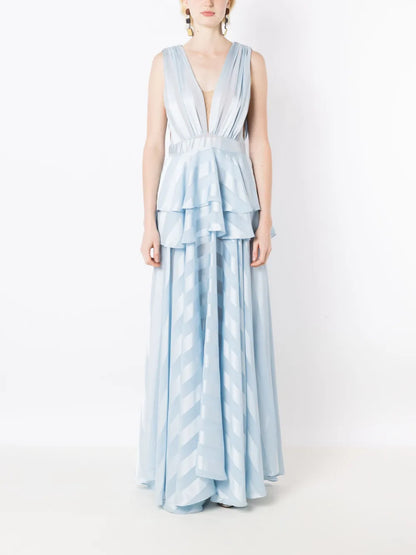 Mariah Stripe-Pattern Maxi Dress