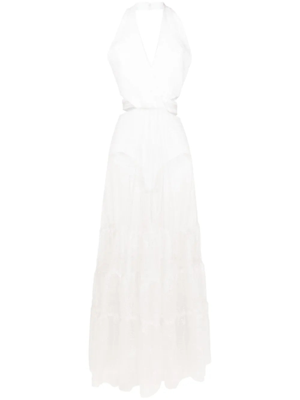 Milena Sheer-Panel Maxi Dress