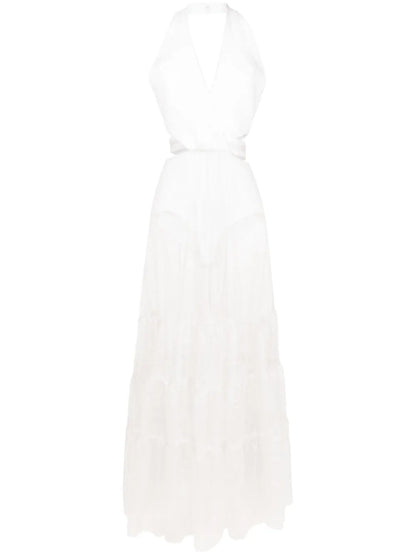 Milena Sheer-Panel Maxi Dress
